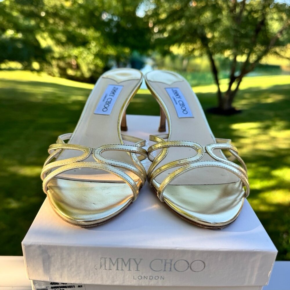 Jimmy Choo Ivana Gold Patent Leather - Picture 2 of 5